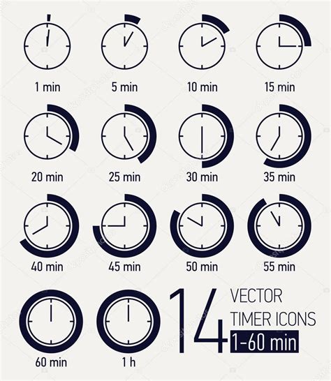 Time Interval Icons — Stock Vector © Mashatace 60824589