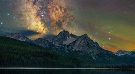 5000x5000 Milky Way Over Winter Mountain Lake 5000x5000 Resolution