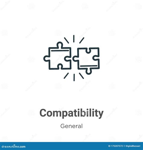 Icône De Vecteur Densemble De Compatibilité Illustration Fine Ligne