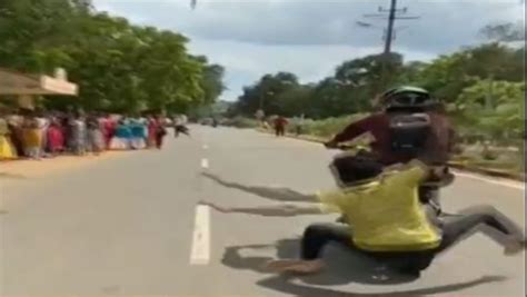 Viral Video Tamil Nadu Youth Falls From Motorcycle While Performing Stunt