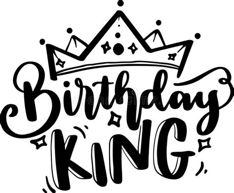 Birthday King With Crown Eps Vector With Image Tshirt Design Stock