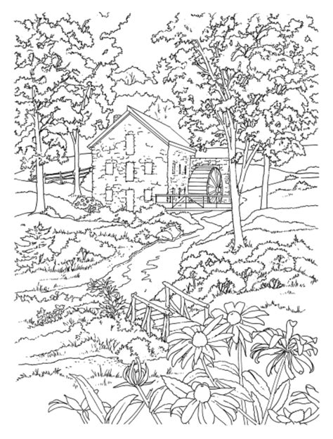 Art therapy coloring pages printable. Country Scenes Coloring Book, Dover Publications ...