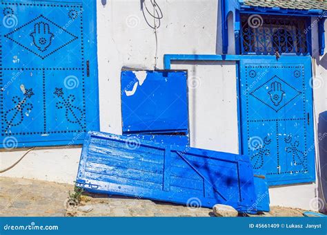 Porte Locale Typique De Maison Traditionnelle Tunis Tunisie Image