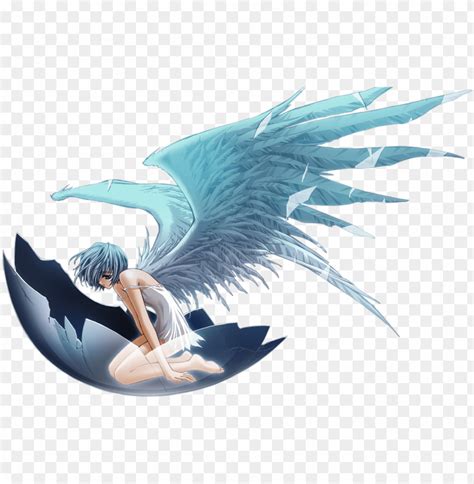 Evangelion Sad Angel Anime Girl Sad With Wings Png Image With