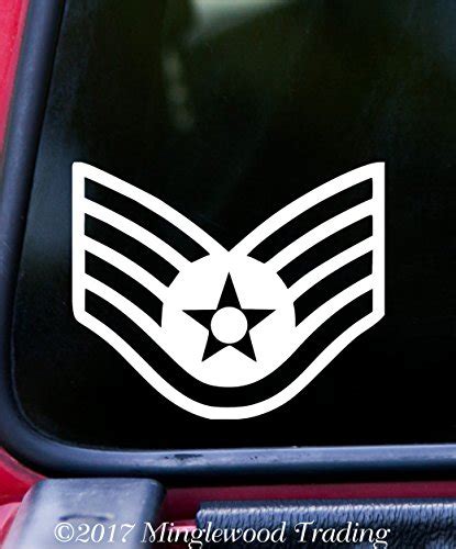 Buy Usaf E 5 Staff Sergeant Insignia 5 X 4 Vinyl Decal Sticker Ssgt