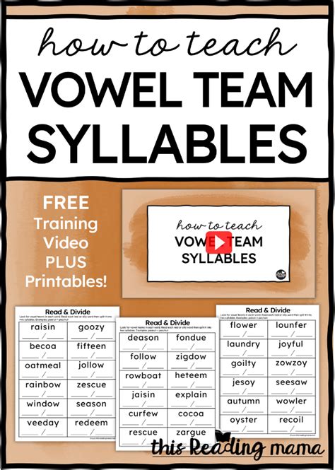 How To Teach Vowel Team Syllables This Reading Mama Teaching