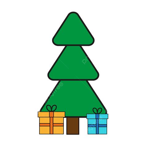 Pohon Natal Dengan Hadiah Merapikan Musim Pinus Png Dan Vektor Dengan Background Transparan