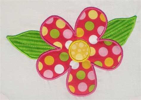 Flower With Leaves Embroidery Design Machine Applique With