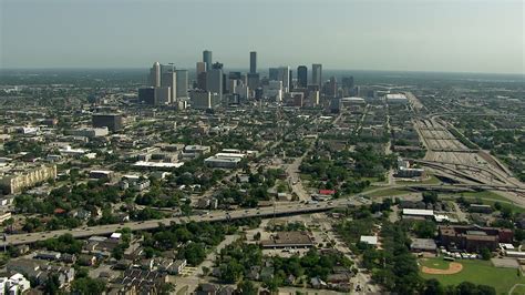 Hd Stock Footage Aerial Video Of Approaching The City Skyline From The
