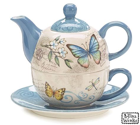Blue Butterfly Tea For One Butterfly Tea Tea Pots Tea