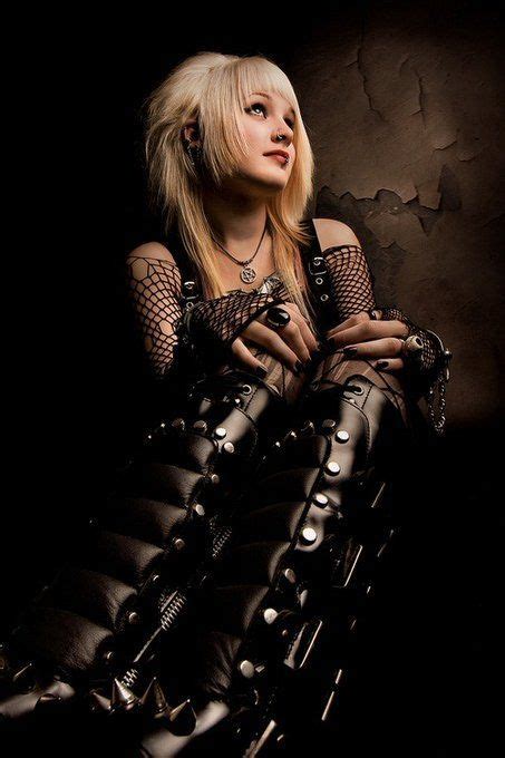 Pin By Allan Knost On Gothic Girls Blonde Goth Black Metal Girl Hot Goth Girls
