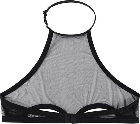 choomomo women s sexy sheer bra see through mesh lingerie low cut unlined everyday bra halter