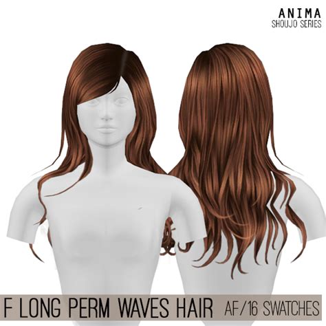 Ts4 F Long Perm Waves Hair Long Perm Hair Waves Sims Hair