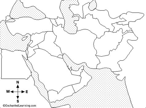 Middle East Outline Map