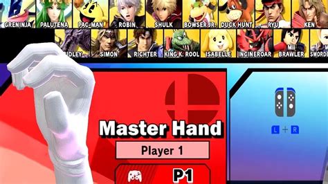 Super Smash Bros Ultimate Play As Master Hand Boss Character World