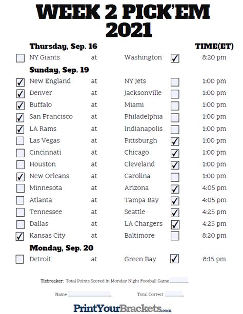 Printable Nfl Weekly Pick Em Customize And Print