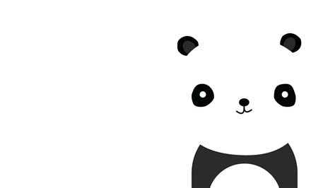 Download Wallpaper 2048x1152 Panda Smile White Black Minimalist