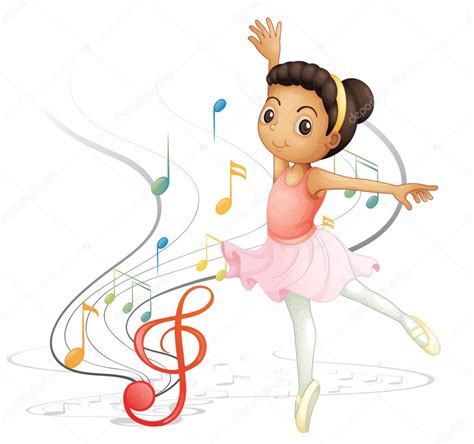 Menina de 9 anos dançando. Uma menina dançando com notas musicais — Vetor de Stock ...