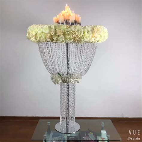 Zt 380 Crystal Centerpieces For Wedding Table Tall Flower Candle Stands