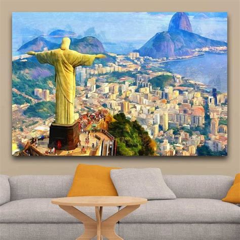 Rio De Janeiro Landscape Canvas Large Art Painting Brazil Poster