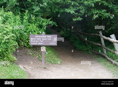 Appalachian Trail And Sign In Smoky Mountain National Park Newfound