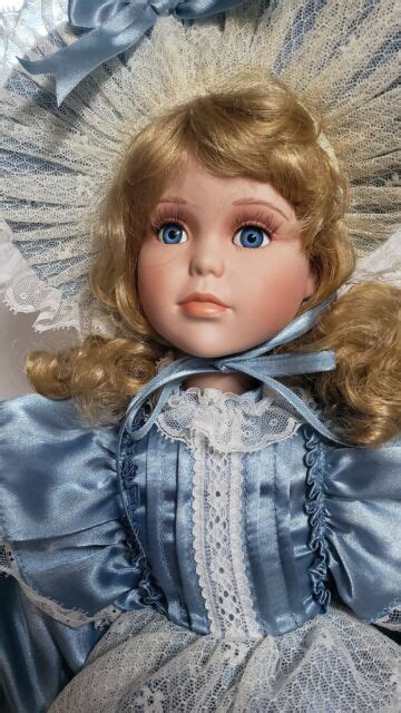 Westminster Porcelain 18 Doll Blonde Blue Dress Ebay