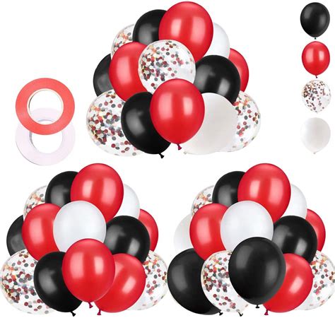Buy Pcs Red And Black Balloons Kit Inches Red Black Party Decoration Balloons For