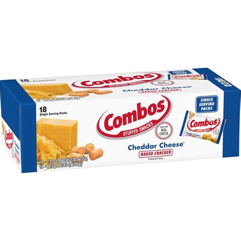 Combos Baked Snacks Cheddar Cheese Cracker Singles 17 Oz Instacart