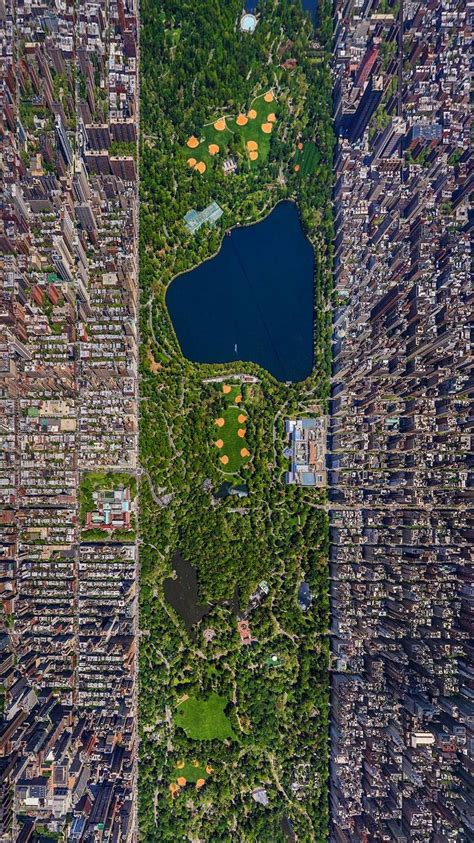 New York City Buildings Central Park Satellite Photo Iphone Wallpaper