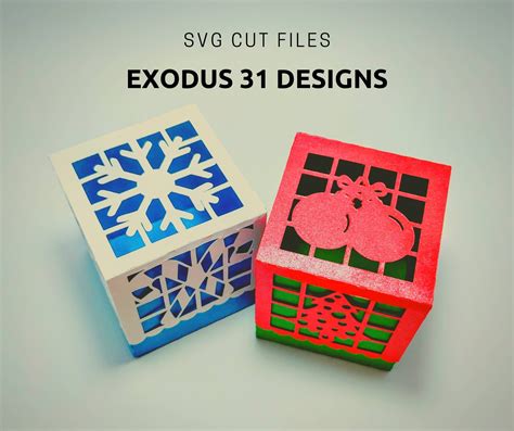 2 SVG Boxes Cricut Christmas Templates Favor Box Gifts Box | Etsy