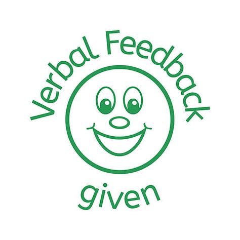 Verbal Feedback Given Smiley Stamper Green Teacher Stamp