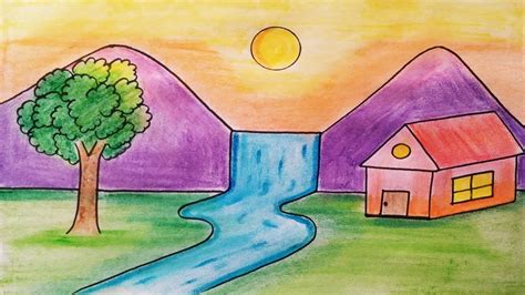Easy Landscape Drawings Step By Step For Kids