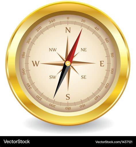 Gold Compass Royalty Free Vector Image Vectorstock