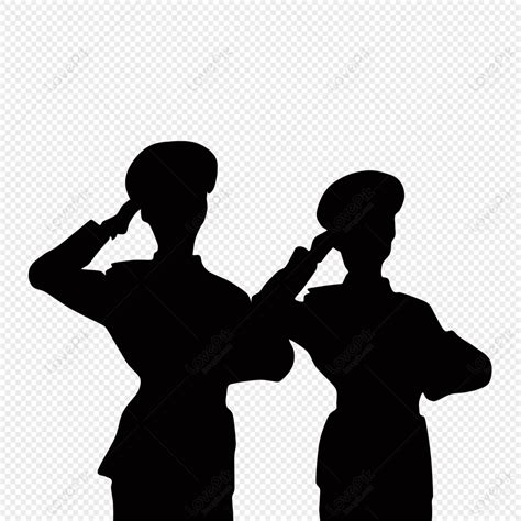 Military Silhouette Salute Silhouette National Day Military Png Free