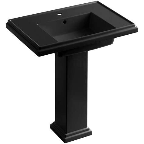 Ceramic sinks are available in many different styles. KOHLER Tresham Ceramic Pedestal Combo Bathroom Sink with ...