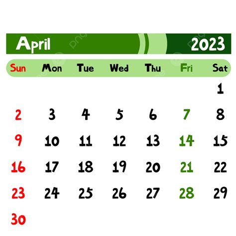 Calendar April 2023 Vector Art Png 2023 Calendar April Green 2023 Hot