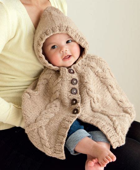 Knitted hooded baby poncho pattern free handmades pinterest. baby cape ... what a lovely idea | Knit baby sweaters ...