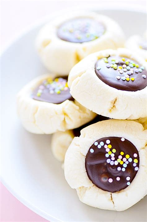 Chocolate Filled Thumbprint Cookies Recipe Something Swanky