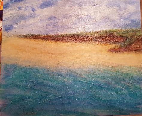Mixed Media Seascape By Ajbarnes Art Beginner Painting Art Painting