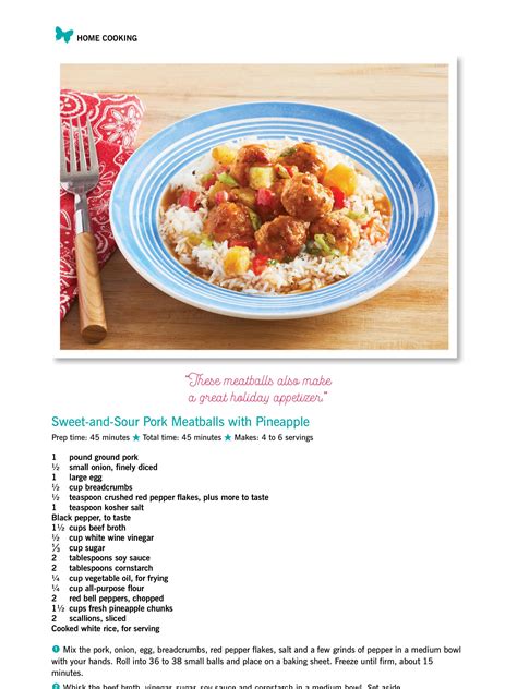 Cover and bake at 350° for 20 minutes. "Sweet-and-Sour Pork Meatballs with Pineapple" from The ...