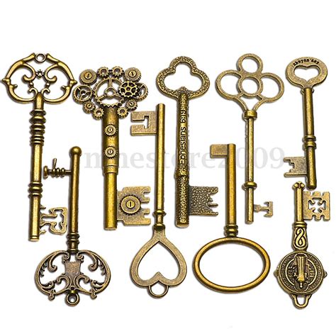 Check spelling or type a new query. 9PCS BIG Large Antique Vtg old Brass Skeleton Keys Lot ...