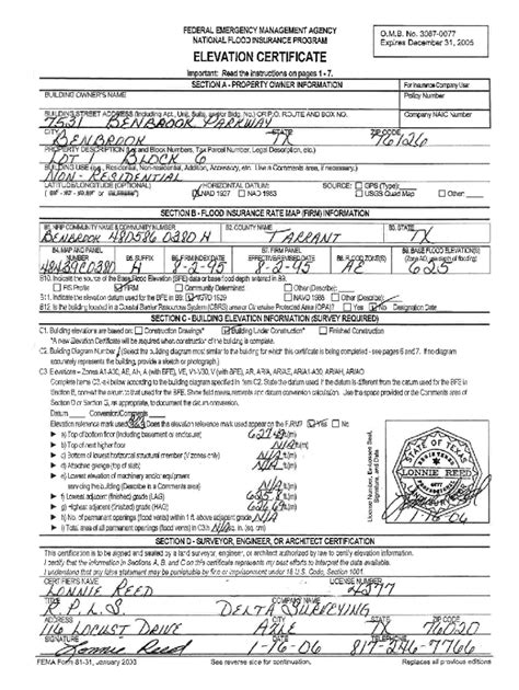 Pdflibraryelevation Certificate Fema Fax