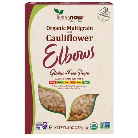 Now Organic Multigrain And Cauliflower Pasta Elbows 8 Oz Vitacost