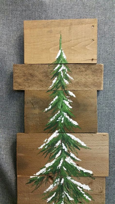 Pine Tree Winter Greenery Reclaimed Wood Pallet Art