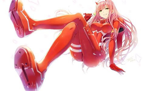 Wallpaper Girl Art Darling In The Frankxx Cute In France Red Suit For Mobile And Desktop
