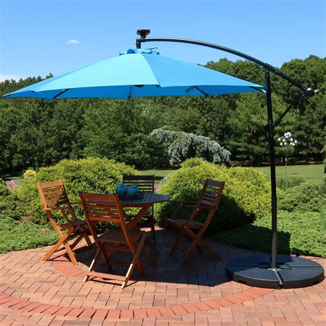 Sunnydaze Outdoor Cantilever Offset Patio Umbrella With Solar Led