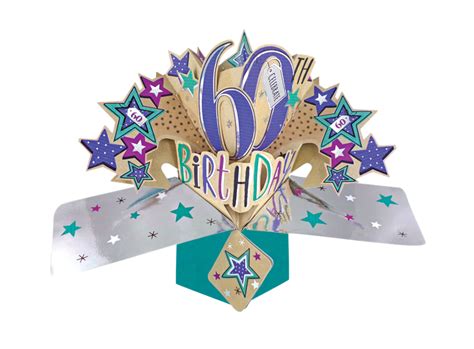 Happy 60th Birthday Pop Up Greeting Card Birthday Pop Up Card Cards