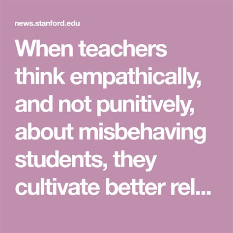 Teacher Empathy Reduces Student Suspensions Stanford Research Shows Student Teacher