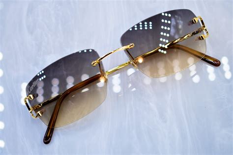 Cartier Rimless Vintage Sunglasses Fred Cardin Glasses Big C Etsy