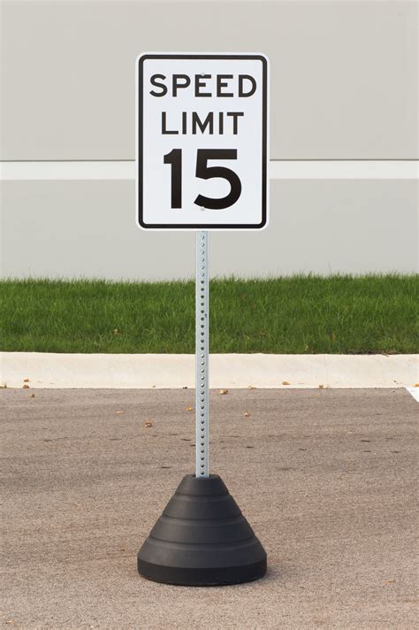 Speed Limit 15 Sign Kit With Post And Base Zing